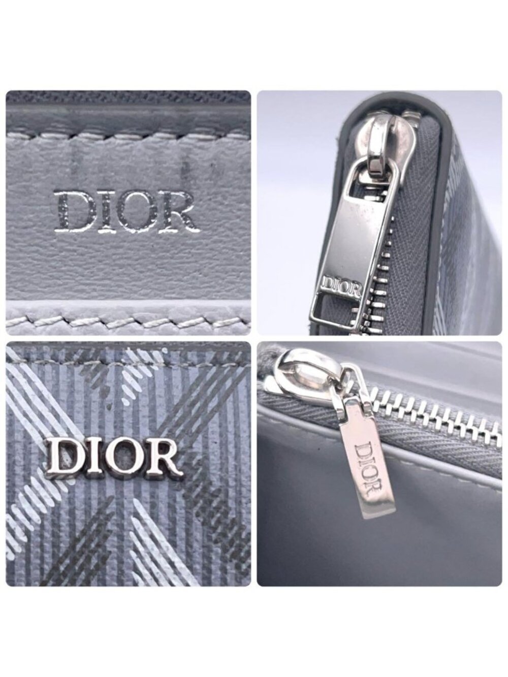 Dior CD Diamond Wallet Zip Around Gray - Picture 9 of 9